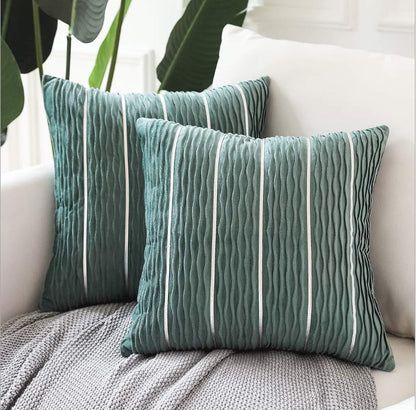 Simple Luxury Striped Velvet Pillow Cover Pillow Cushion Cover