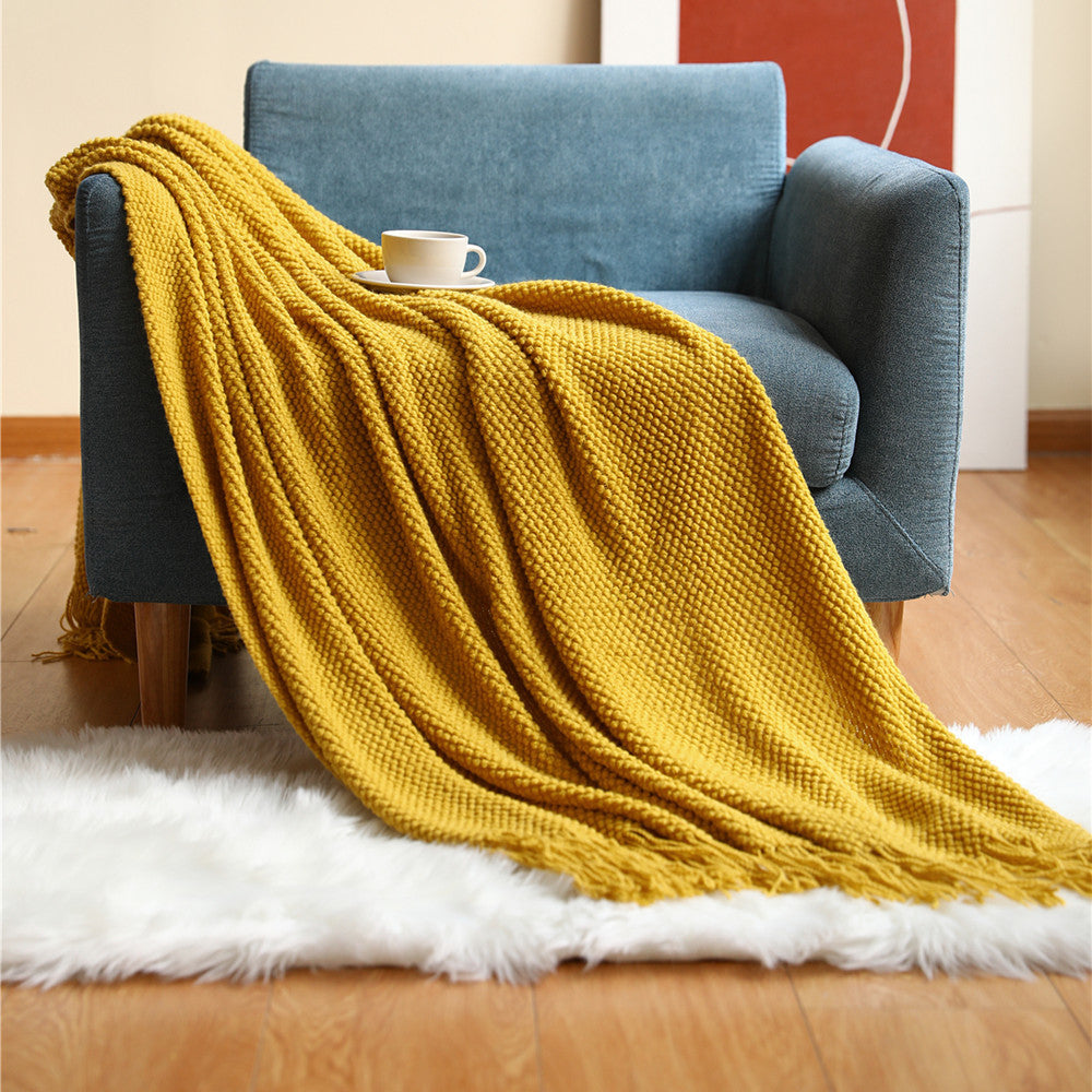 Sofa Blankets Pineapple Grid Knitted Blankets