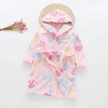 Flannel bathrobes for boys and girls