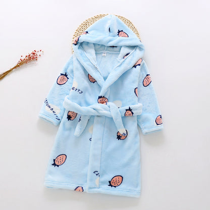 Flannel bathrobes for boys and girls